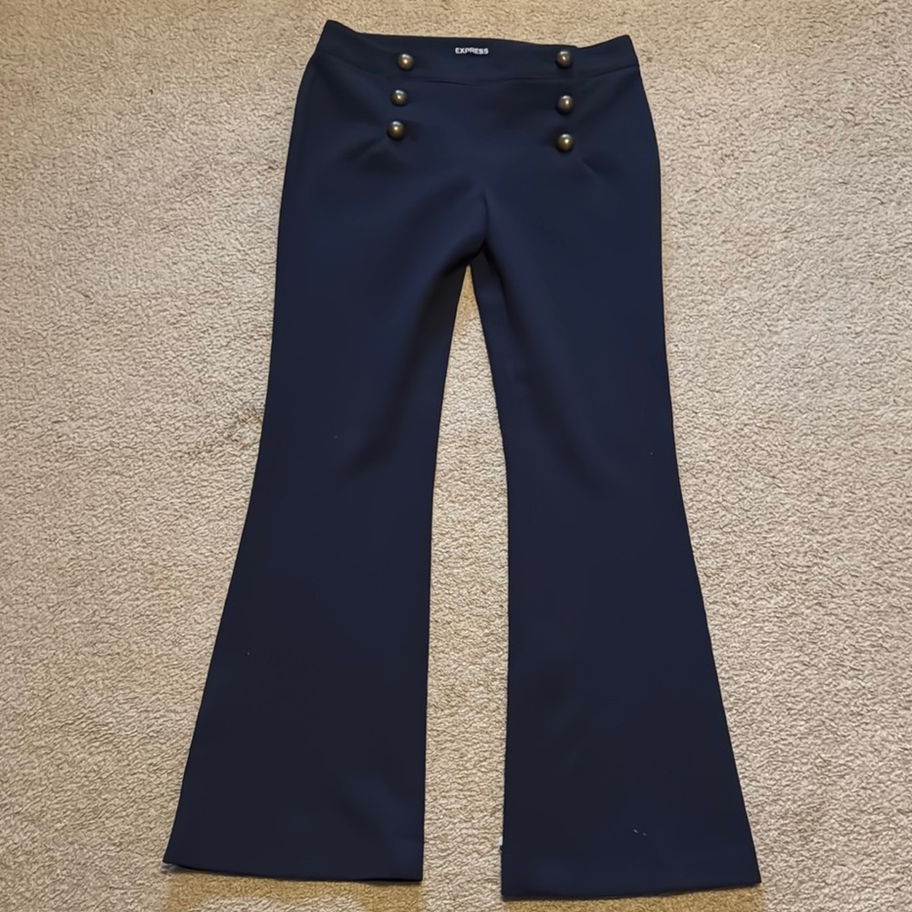 Express Sailor Navy Flare Pants